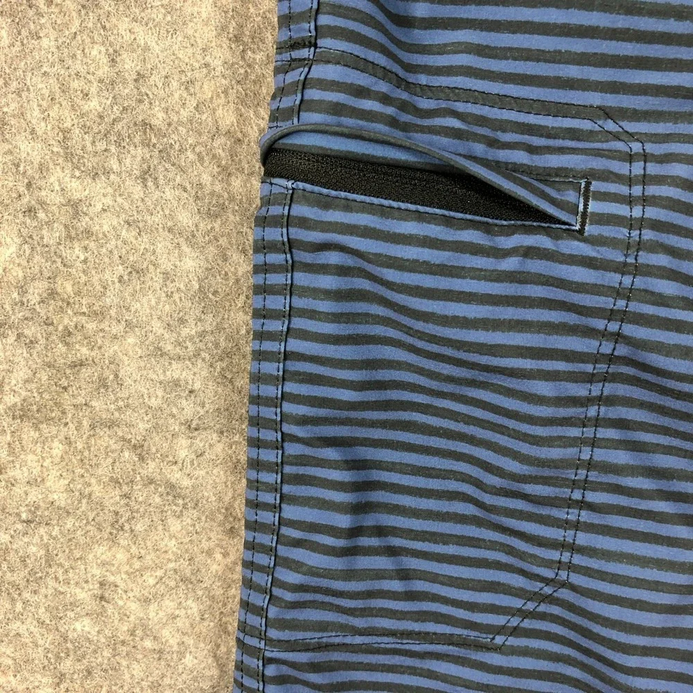 Outerknown Mens 31 Blue Stripe Recycled Polyester Board Shorts Swim Beach